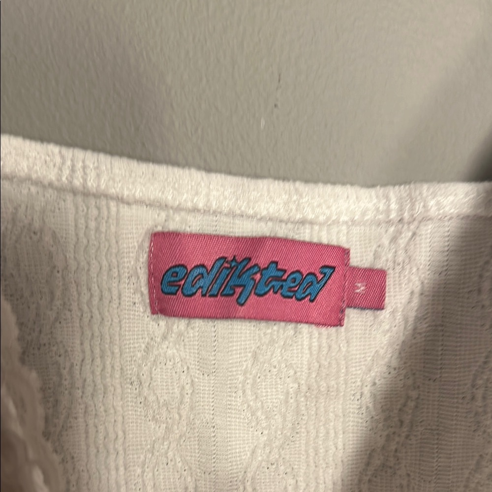 Edikted Lacey Knit Tank Top - White - Picture 3 of 4